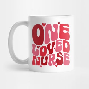 Retro One Loved Nurse Valentines Day Mug